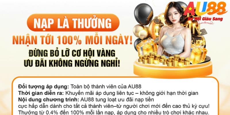 AU88 khuyến mãi nạp 100%